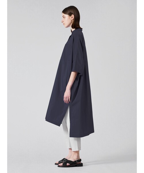 mizuiroind（ミズイロインド）の「mizuiro ind スタンドカラーハーフスリーブシャツワンピース（シャツワンピース・レディース・ブルー/カーキ/ブラック/グレー系その他2/ホワイト/パープル/ライトグレー・FREE）」の20枚目の写真