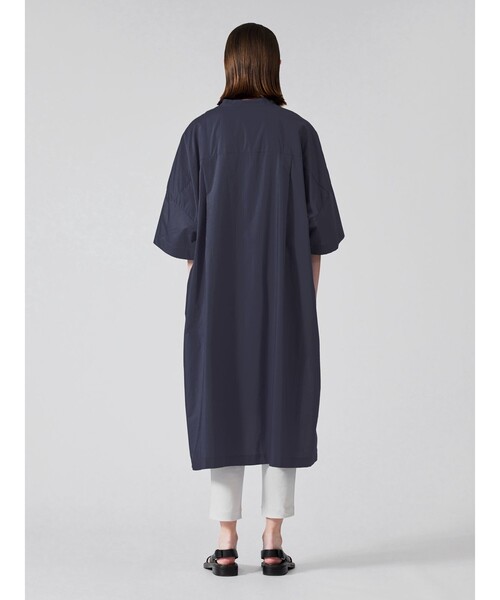 mizuiroind（ミズイロインド）の「mizuiro ind スタンドカラーハーフスリーブシャツワンピース（シャツワンピース・レディース・ブルー/カーキ/ブラック/グレー系その他2/ホワイト/パープル/ライトグレー・FREE）」の19枚目の写真