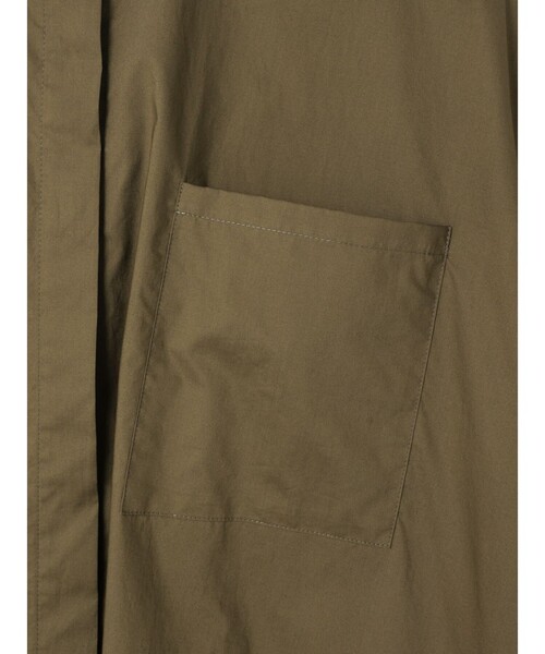 mizuiroind（ミズイロインド）の「mizuiro ind スタンドカラーハーフスリーブシャツワンピース（シャツワンピース・レディース・ブルー/カーキ/ブラック/グレー系その他2/ホワイト/パープル/ライトグレー・FREE）」の14枚目の写真