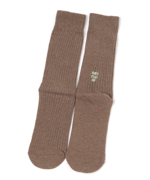 BAYFLOW(ベイフロー)の「バックロゴ刺繍ソックス(ソックス/靴下・レディース・ブラック/グレー/ブラウン/ライラック・FREE)」の1枚目の写真