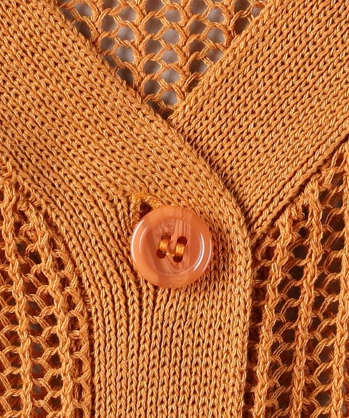 HONEYSUCKLE ROSE（ハニーサックルローズ）の「【HONEYSUCKLE ROSE】透かし編みＶカーディガン（カーディガン/ボレロ・レディース・グリーン/オレンジ・M/L/XL）」の8枚目の写真