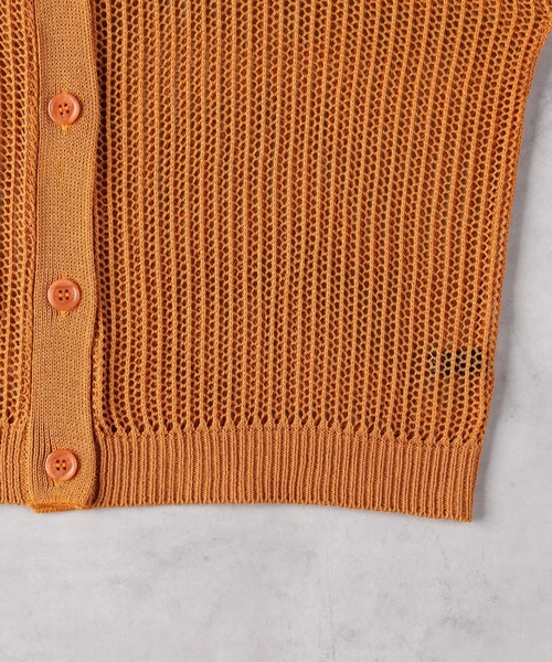 HONEYSUCKLE ROSE（ハニーサックルローズ）の「【HONEYSUCKLE ROSE】透かし編みＶカーディガン（カーディガン/ボレロ・レディース・グリーン/オレンジ・M/L/XL）」の9枚目の写真