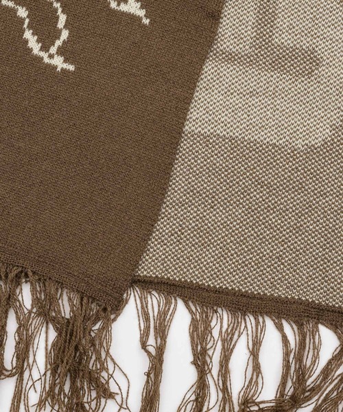 ロゴパターン マフラー ブラウン.. FENDI フェンディ ロゴマフラー ウール100% ブラウン | 小物,マフラー