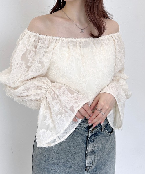 ⚾️出品 セール】2WAYジャガードブラウス 143064（シャツ/ブラウス