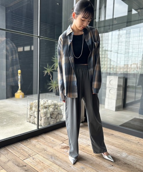 Kotoe（コトエ）の「オンブレチェックシャツ ビッグシルエット（シャツ/ブラウス・レディース・ネイビー・M/L）」の16枚目の写真