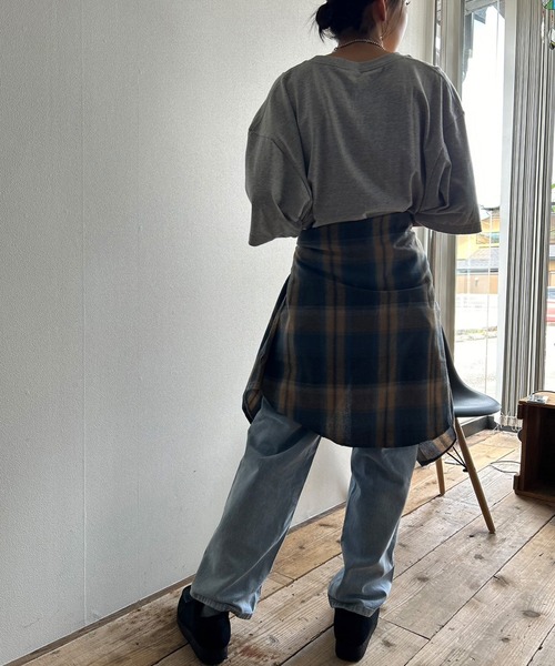 Kotoe（コトエ）の「オンブレチェックシャツ ビッグシルエット（シャツ/ブラウス・レディース・ネイビー・M/L）」の3枚目の写真