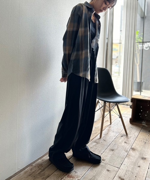 Kotoe（コトエ）の「オンブレチェックシャツ ビッグシルエット（シャツ/ブラウス・レディース・ネイビー・M/L）」の10枚目の写真