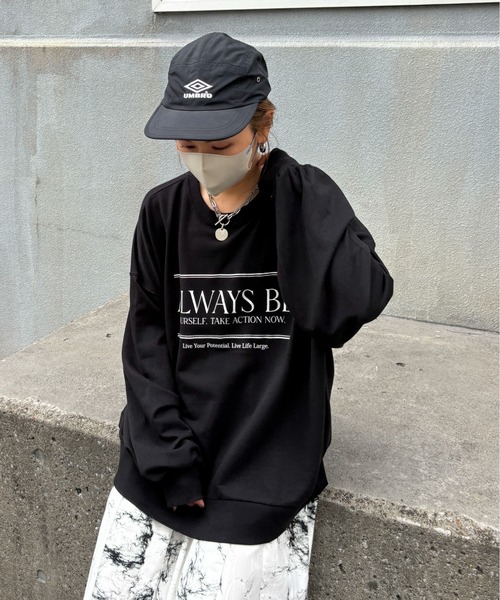 feepur by saya(フェピュールバイサヤ)の「ALWAYS BE ミニ裏毛スウェット(スウェット・レディース・グリーン/ブルー/杢グレー/ブラック・MEDIUM)」の2枚目の写真