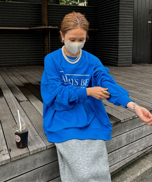 feepur by saya(フェピュールバイサヤ)の「ALWAYS BE ミニ裏毛スウェット(スウェット・レディース・グリーン/ブルー/杢グレー/ブラック・MEDIUM)」の17枚目の写真