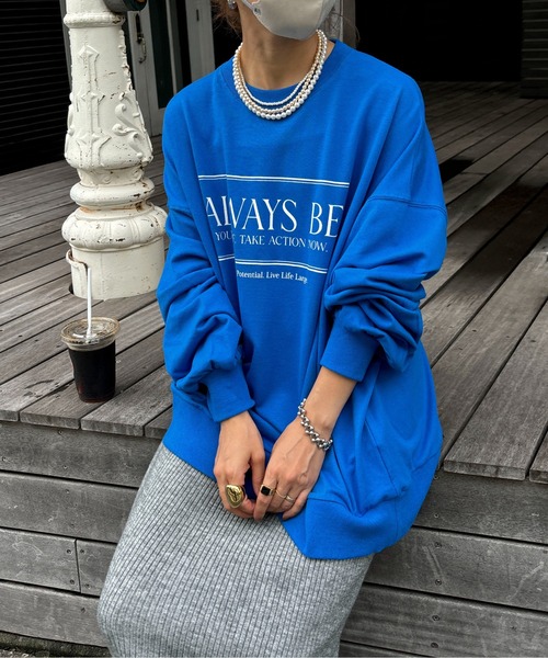 feepur by saya(フェピュールバイサヤ)の「ALWAYS BE ミニ裏毛スウェット(スウェット・レディース・グリーン/ブルー/杢グレー/ブラック・MEDIUM)」の18枚目の写真