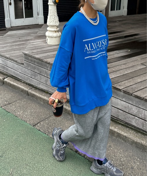 feepur by saya(フェピュールバイサヤ)の「ALWAYS BE ミニ裏毛スウェット(スウェット・レディース・グリーン/ブルー/杢グレー/ブラック・MEDIUM)」の22枚目の写真