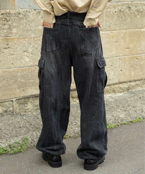 Bleme（ブレム）の「ヴィンテージライク ダブルペイント デニムカーゴパンツ（デニムパンツ・メンズ・ブルー/ブラック・M/L/XL/S）」の10枚目の写真