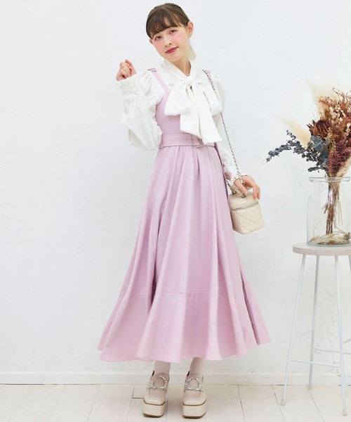 TITTY&CO.（ティティーアンドコー）の「NEWフレアミディジャンパースカート（ワンピース・レディース・ブラック/グレー/ラベンダー/モカ・FREE/X-SMALL）」の4枚目の写真