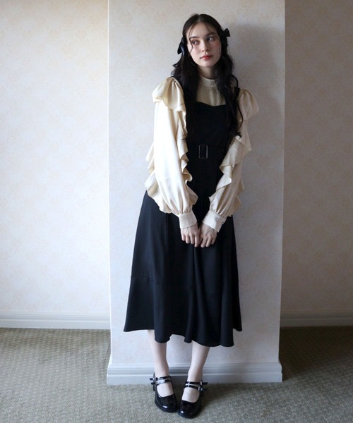 TITTY&CO.（ティティーアンドコー）の「NEWフレアミディジャンパースカート（ワンピース・レディース・ブラック/グレー/ラベンダー/モカ・FREE/X-SMALL）」の22枚目の写真