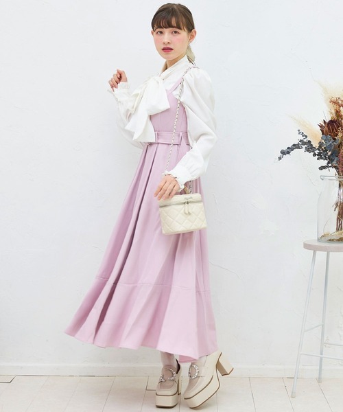 TITTY&CO.（ティティーアンドコー）の「NEWフレアミディジャンパースカート（ワンピース・レディース・ブラック/グレー/ラベンダー/モカ・FREE/X-SMALL）」の14枚目の写真