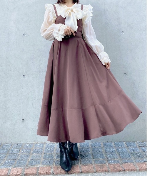 TITTY&CO.（ティティーアンドコー）の「NEWフレアミディジャンパースカート（ワンピース・レディース・ブラック/グレー/ラベンダー/モカ・FREE/X-SMALL）」の18枚目の写真