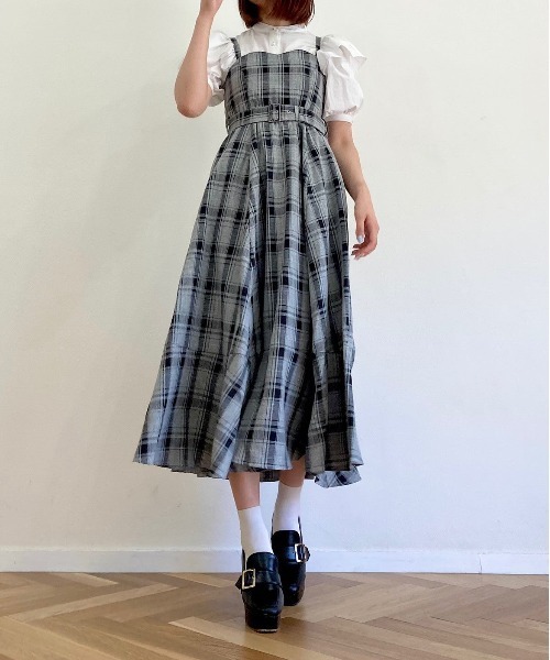 TITTY&CO.（ティティーアンドコー）の「NEWフレアミディジャンパースカート（ワンピース・レディース・ブラック/グレー/ラベンダー/モカ・FREE/X-SMALL）」の9枚目の写真