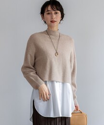 【洗える】レイヤードコンビ ニット