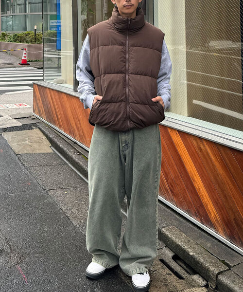 CIAOPANIC（チャオパニック）の「ナイロンワッシャー中綿スタンドカラーベスト（その他アウター・レディース・ブラック/ブラウン/オフホワイト・SMALL/MEDIUM/LARGE）」の7枚目の写真