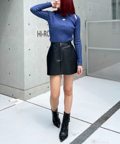 SPIRALGIRL（スパイラルガール）の「ロゴプレート配色リブニット