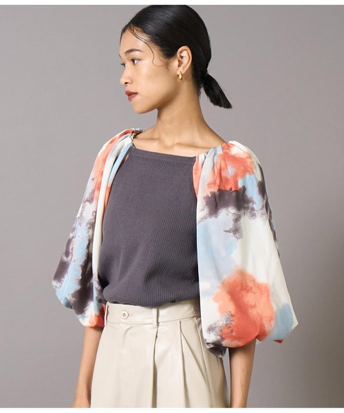 Settimissimo（セッティミッシモ）の「バルーンスリーブドッキングニットプルオーバー（Tシャツ/カットソー・レディース・ブラウン/アイボリー・FREE）」の15枚目の写真