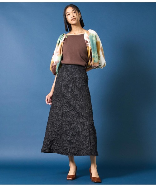 Settimissimo（セッティミッシモ）の「バルーンスリーブドッキングニットプルオーバー（Tシャツ/カットソー・レディース・ブラウン/アイボリー・FREE）」の7枚目の写真