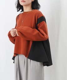 LC/LLL 脇ニットフレア切替プルオーバー