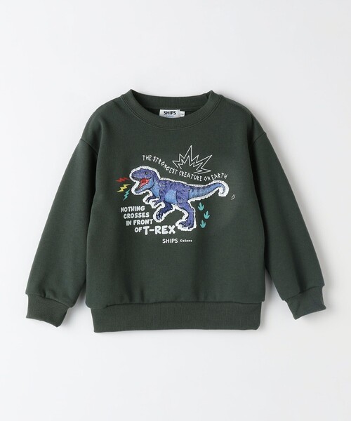 SHIPS Colors（シップス カラーズ）の「SHIPS Colors: 100～130cm /〈手洗い可能〉スパンコール スウェット◇（スウェット・キッズ・ナチュラル/ブルー/ダークグレー/ライトグリーン/グリーン/ラベンダー・100/120/130/110）」の7枚目の写真