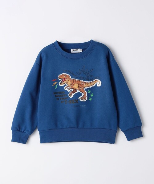 SHIPS Colors（シップス カラーズ）の「SHIPS Colors: 100～130cm /〈手洗い可能〉スパンコール スウェット◇（スウェット・キッズ・ナチュラル/ブルー/ダークグレー/ライトグリーン/グリーン/ラベンダー・100/120/130/110）」の8枚目の写真
