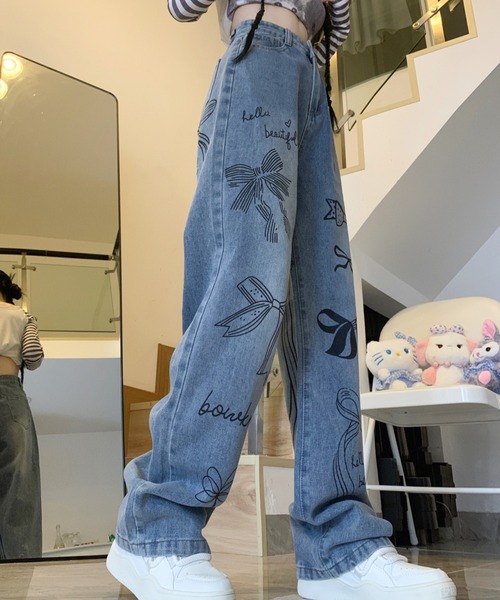 GEMEDA（ジェメダ）の「プリント デニムパンツ（デニムパンツ）」 - WEAR