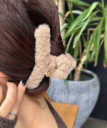 【新色追加】ファーヘアクリップ