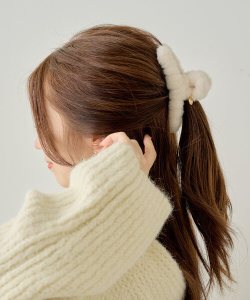 デニムリメイク☆リアルファーヘアクリップ デニムリメイク☆リアルファーヘアクリップ