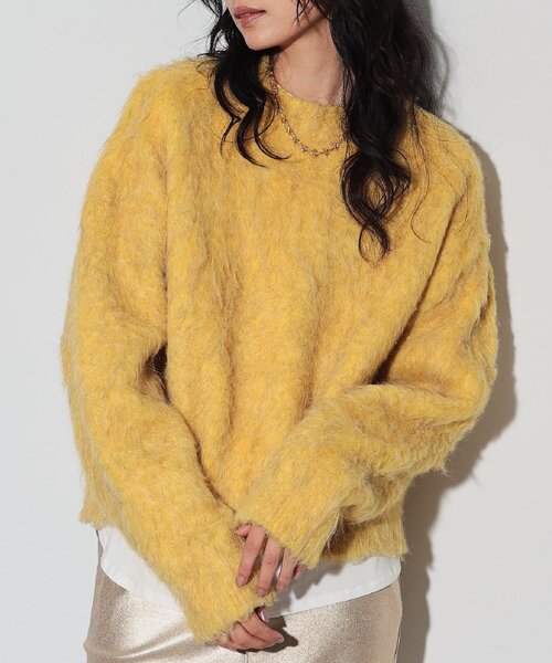 GALLEST（ギャレスト）の「◆ウェーブシャギーニット（ニット/セーター・レディース・ブルーグリーン/チャコールグレー/オフホワイト/イエロー系その他・38）」の4枚目の写真