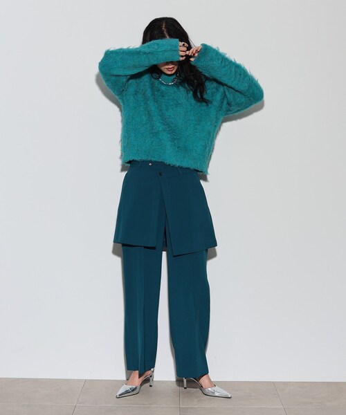 GALLEST（ギャレスト）の「◆ウェーブシャギーニット（ニット/セーター・レディース・ブルーグリーン/チャコールグレー/オフホワイト/イエロー系その他・38）」の9枚目の写真