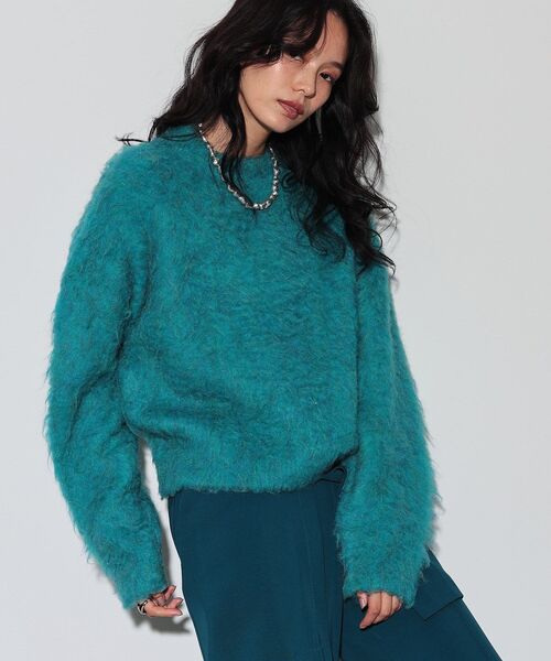 GALLEST（ギャレスト）の「◆ウェーブシャギーニット（ニット/セーター・レディース・ブルーグリーン/チャコールグレー/オフホワイト/イエロー系その他・38）」の10枚目の写真