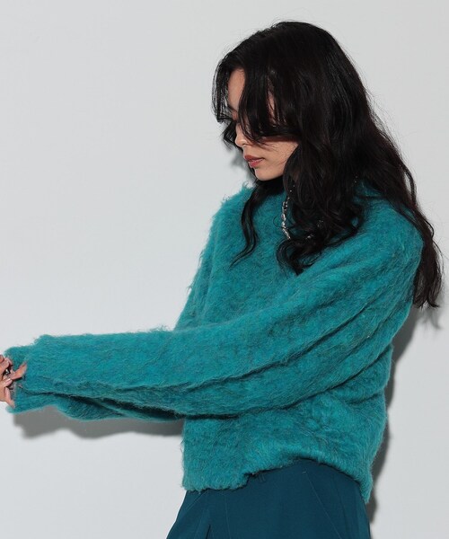 GALLEST（ギャレスト）の「◆ウェーブシャギーニット（ニット/セーター・レディース・ブルーグリーン/チャコールグレー/オフホワイト/イエロー系その他・38）」の11枚目の写真