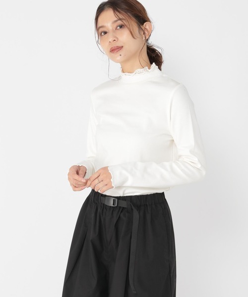 studio CLIP（スタディオクリップ）の「【3シーズンシリーズ】アソートレイヤードネックプルオーバー（Tシャツ/カットソー・レディース・ライトベージュ/オフホワイト/ブラック/ライトブルー/ベージュ/ライトグレー/ホワイト/スモーク・MEDIUM/XXX-LARGE/X-LARGE/LARGE/XX-LARGE）」の9枚目の写真