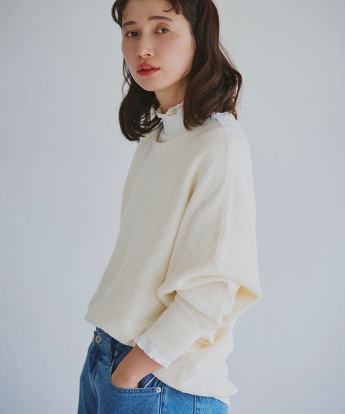 studio CLIP（スタディオクリップ）の「【3シーズンシリーズ】アソートレイヤードネックプルオーバー（Tシャツ/カットソー・レディース・ライトベージュ/オフホワイト/ブラック/ライトブルー/ベージュ/ライトグレー/ホワイト/スモーク・MEDIUM/XXX-LARGE/X-LARGE/LARGE/XX-LARGE）」の11枚目の写真