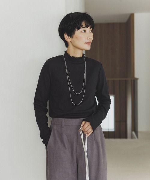 studio CLIP（スタディオクリップ）の「【3シーズンシリーズ】アソートレイヤードネックプルオーバー（Tシャツ/カットソー・レディース・ライトベージュ/オフホワイト/ブラック/ライトブルー/ベージュ/ライトグレー/ホワイト/スモーク・MEDIUM/XXX-LARGE/X-LARGE/LARGE/XX-LARGE）」の12枚目の写真