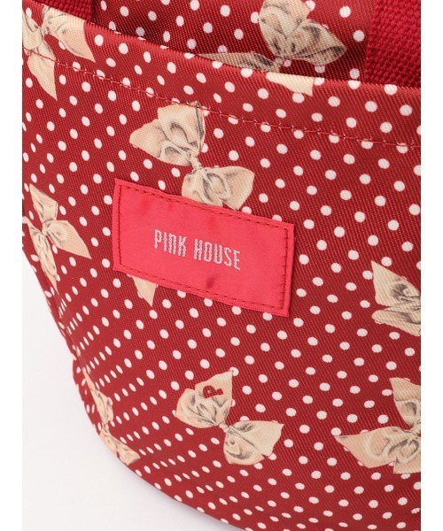 PINK HOUSE（ピンクハウス）の「水玉りぼんプリントバッグ（トートバッグ・レディース・ブラック/レッド・フリー）」の7枚目の写真