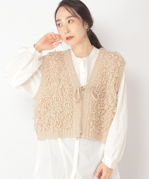 COOHEM フリンジ ベージュ ベスト COOHEM フリンジ ベージュ ベスト