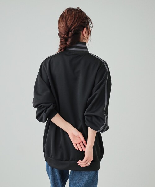 セール】ハーフジップライン入りトラックトップス（Tシャツ/カットソー