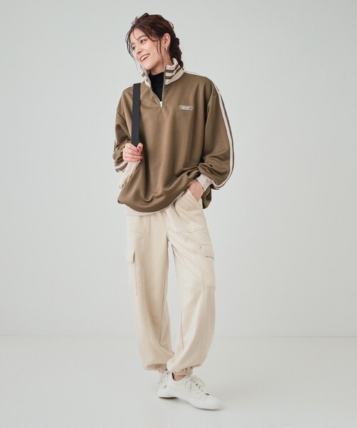 専用♡ セール】ハーフジップライン入りトラックトップス（Tシャツ/カットソー