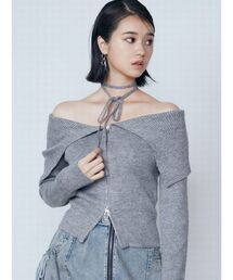EMODA | カラーオフショルダーストラップニット(ニット/セーター)