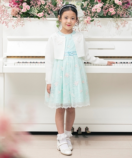 花刺繍チュールレース ワンピース（ワンピース）｜mezzo piano