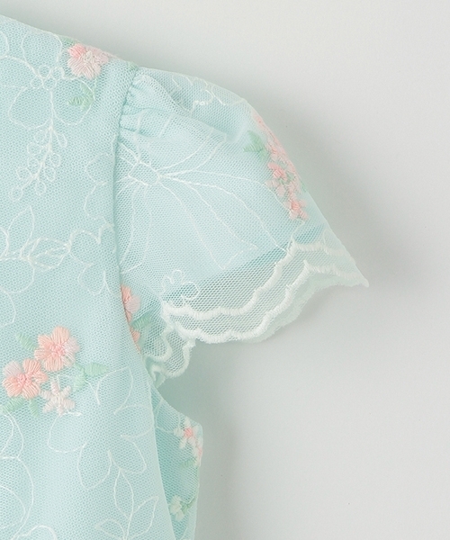 花刺繍チュールレース ワンピース（ワンピース）｜mezzo piano