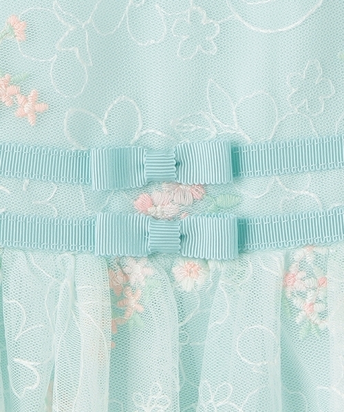 花刺繍チュールレース ワンピース（ワンピース）｜mezzo piano