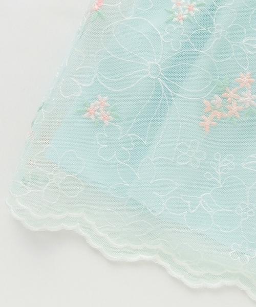 花刺繍チュールレース ワンピース（ワンピース）｜mezzo piano