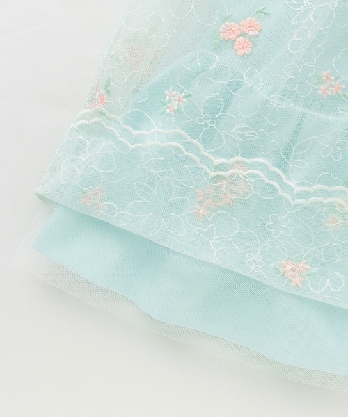 mezzo piano 花刺繍チュールレース　ワンピース　フォーマル　130 花刺繍チュールレース ワンピース（ワンピース）｜mezzo piano