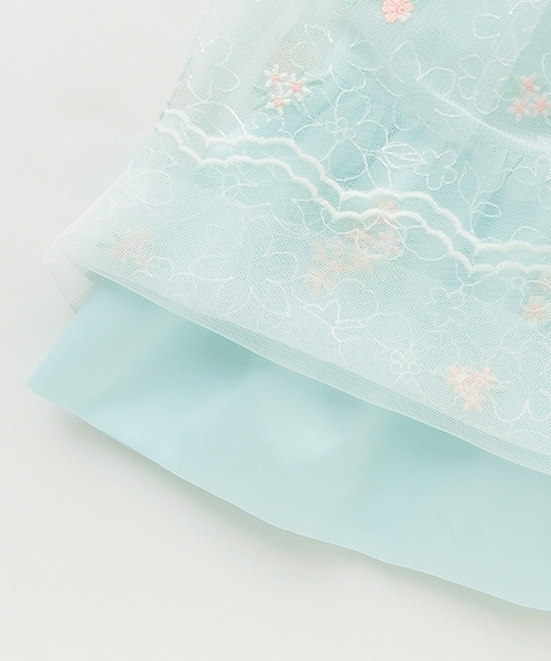 花刺繍チュールレース ワンピース（ワンピース）｜mezzo piano